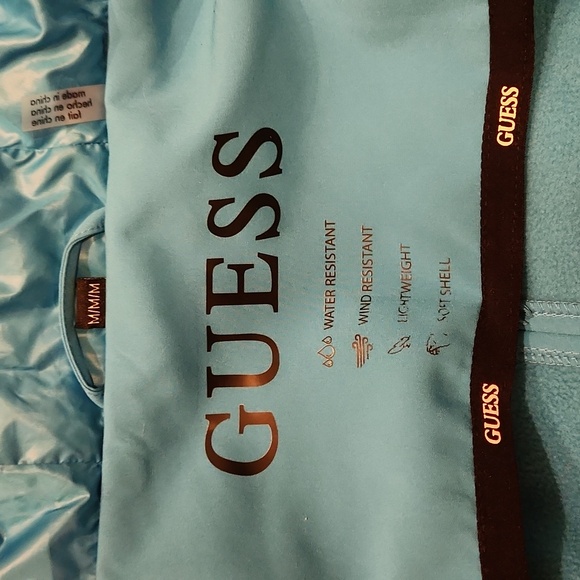Guess blue jacket medium size hooded coat - Picture 11 of 16
